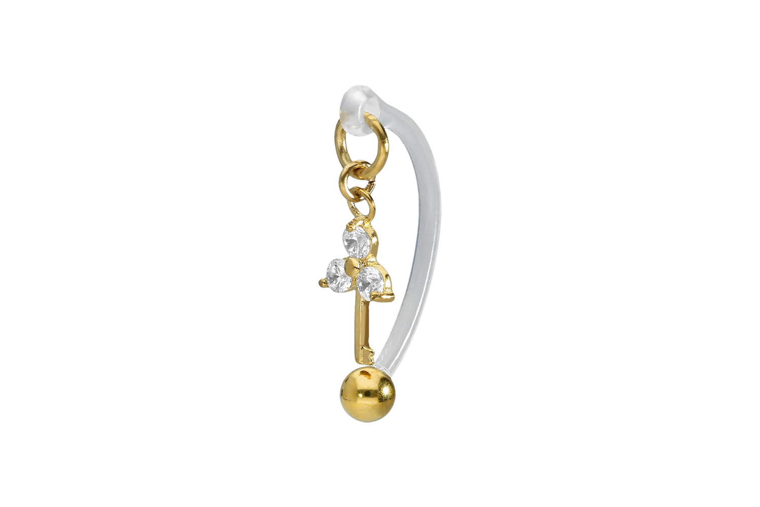 PMFK Bananabell Piercing mit Chirurgenstahl-Design SCHLÜSSEL + KRISTALLE ++SALE++